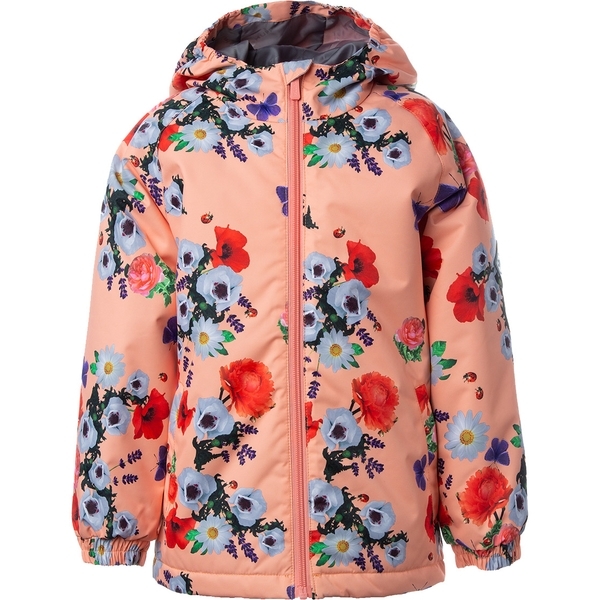 Куртка для дівчаток Huppa Alexis, р.122, кораловий з принтом - Pampik