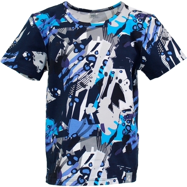 Футболка Huppa Jeidel, р.116, темно-синій з принтом - Pampik
