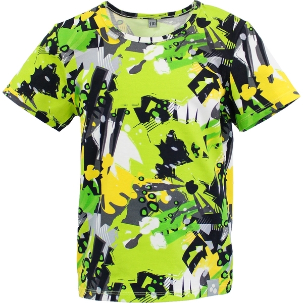 Футболка Huppa Jeidel, р.122, лайм із принтом - Pampik
