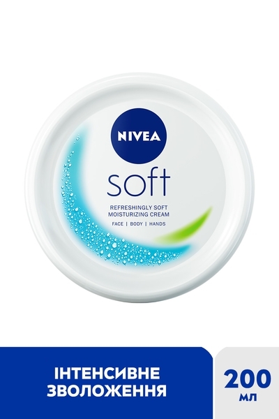 Крем для лица, рук и тела Nivea Soft Освежающий увлажняющий, 200 мл - Pampik - 2
