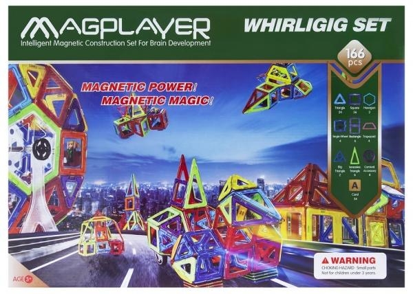Магнітний конструктор Magplayer, 166 елементів (MPA-166) - Pampik - 5