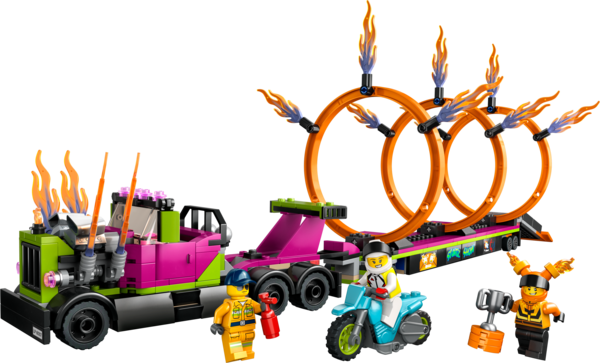 Конструктор LEGO City Stuntz Завдання з каскадерською вантажівкою та вогненним колом, 479 елементів (60357) - Pampik - 7