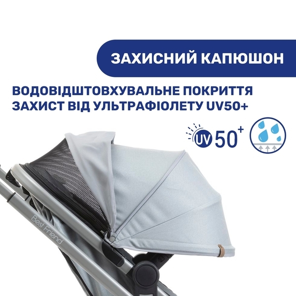 Прогулянкова коляска Chicco Best Friend Pro, сіра (79866.30-1) - Pampik - 3