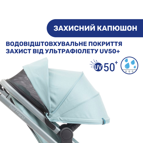 Универсальная коляска 2 в 1 Chicco Best Friend Pro Light, голубой (79866.55.04) - Pampik - 15