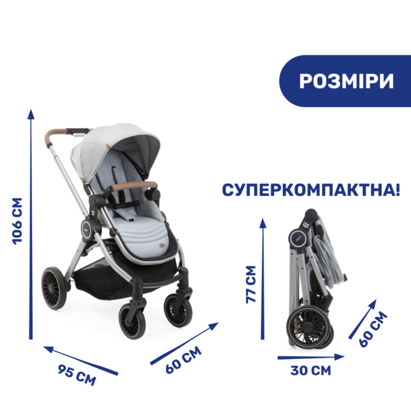 Прогулянкова коляска Chicco Best Friend Pro, сіра (79866.30-1) - Pampik - 10