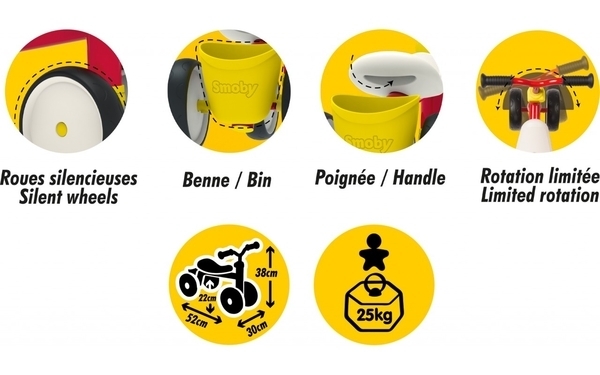 Біговел Smoby Міккі Маус Роккі, чотириколісний (721404) - Pampik - 3