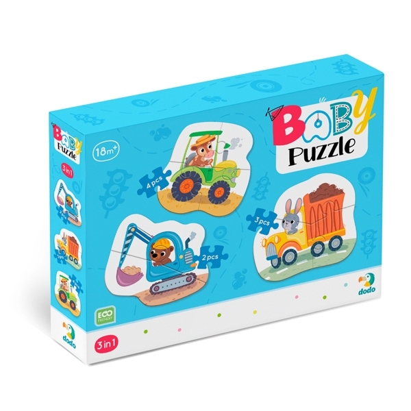 Пазлы 3 в 1 DoDo Транспорт (300392) - Pampik