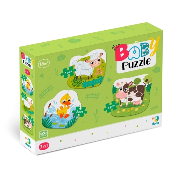 Пазлы 3 в 1 DoDo Сельские животные (300393) - Pampik