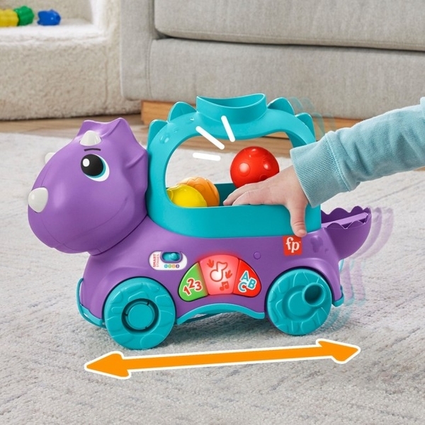 Інтерактивний Веселий трицератопс Fisher-Price із технологією Smart Stage, багатомовний (HNR53) - Pampik - 6