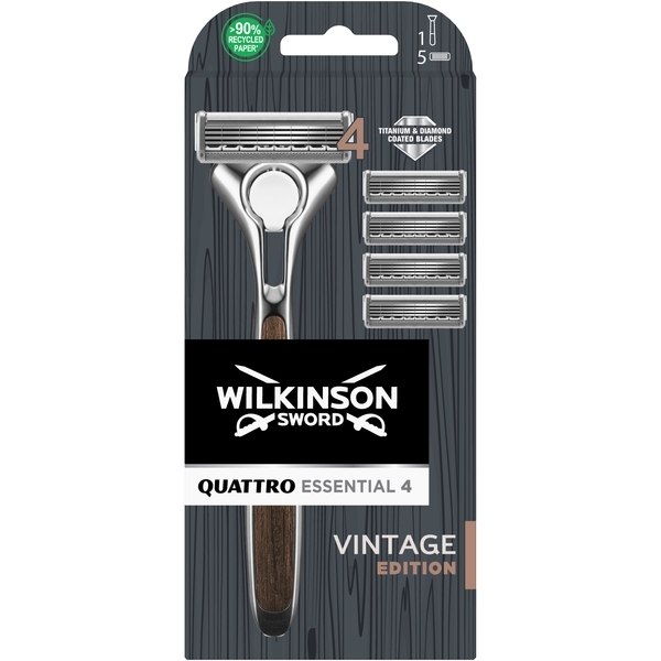 Бритва Wilkinson Sword Quattro Titanium Vintage Clampack 1+4 шт. - Pampik