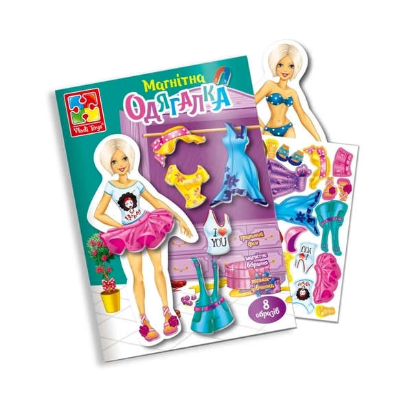 Магнитная игра "Блондинка" (укр.) Vladi Toys, укр. - Pampik