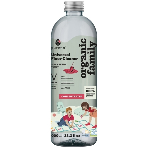 Натуральний очищувач підлоги Purenn Organic Family Juicy Berry Twist з ягодами, 1 л (80760) - Pampik