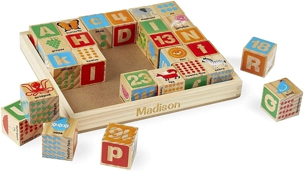 Набір дерев'яних блоків-кубів Melissa&Doug Цифри/букви (MD2253) - Pampik - 2
