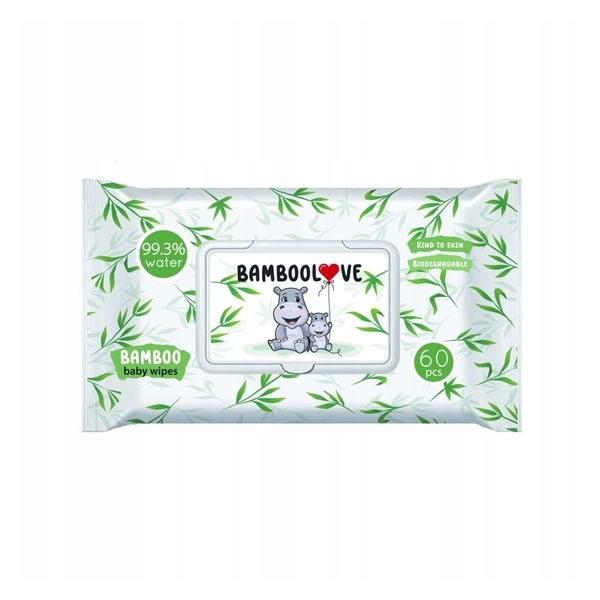 Дитячі вологі серветки Bamboolove Алое, 60 шт (5903999558697) - Pampik
