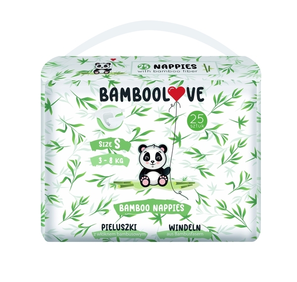 Підгузки Bamboolove Розмір S (3-8 кг), 25 шт. (5903999558604) - Pampik