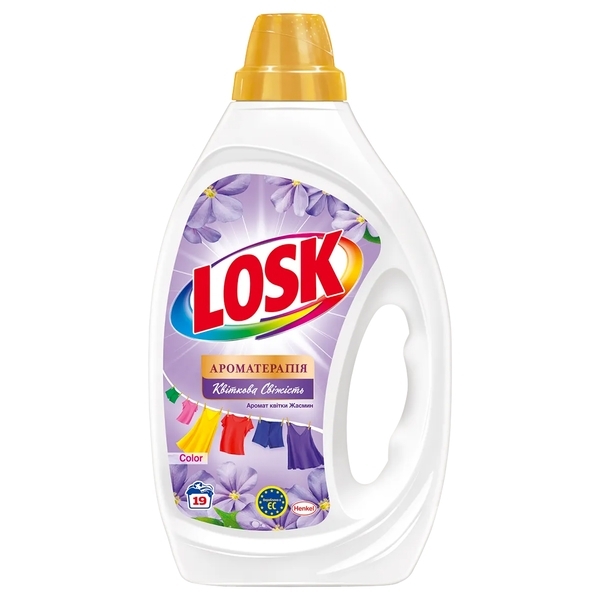 Гель для прання Losk Ароматерапія аромат квітки Жасмин автомат для кольорових, 855 мл (9000101561081) - Pampik