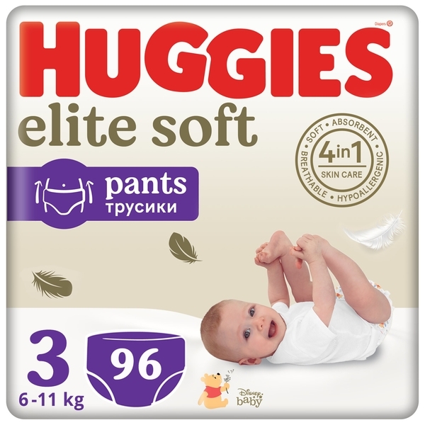 Підгузки-трусики Huggies Elite Soft Pants 3 (6-11 кг), 96 шт. - Pampik
