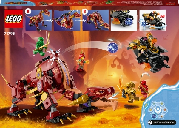 Конструктор LEGO Ninjago Вулканічний Дракон, що трансформує Хітвейва, 479 деталей (71793) - Pampik - 3