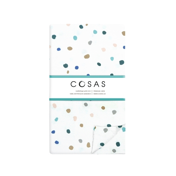 Дитячий постільний комплект Cosas, ранфорс, 110x140 см, білий із рожевим (ColorBlotsV2_Rose_140) - Pampik - 5