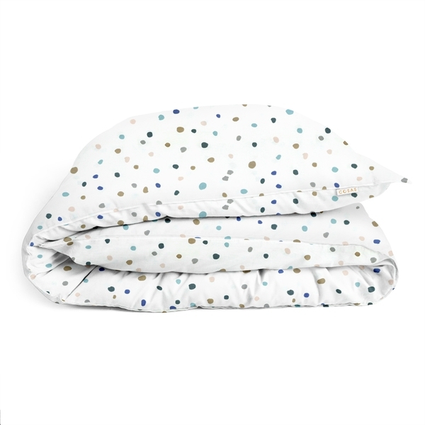 Дитячий постільний комплект Cosas, ранфорс, 110x140 см, білий із рожевим (ColorBlotsV2_Rose_140) - Pampik - 4