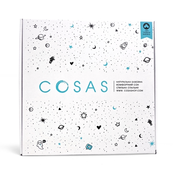 Дитячий постільний комплект Cosas, ранфорс, 110x140 см, білий із рожевим (ColorBlotsV2_Rose_140) - Pampik - 11