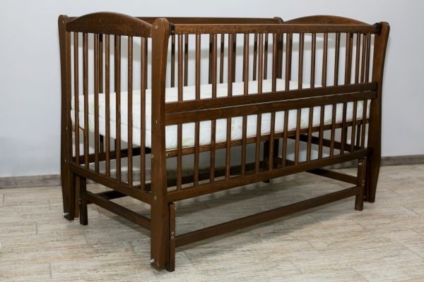 Дитяче ліжечко Дубок Веселка без ящика, горіх (9800-DVs-04) - Pampik