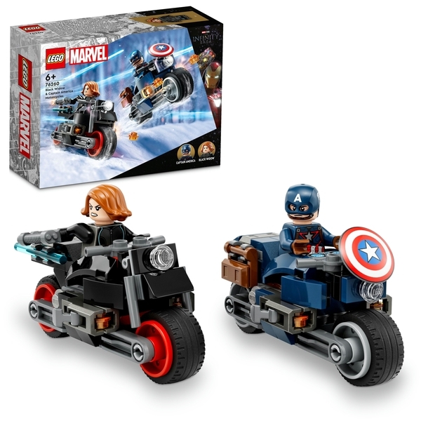 Конструктор LEGO Marvel Мотоцикли Чорної Вдови й Капітана Америка, 130 деталей (76260) - Pampik - 2