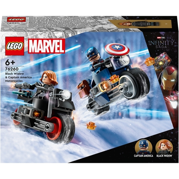 Конструктор LEGO Marvel Мотоцикли Чорної Вдови й Капітана Америка, 130 деталей (76260) - Pampik - 3