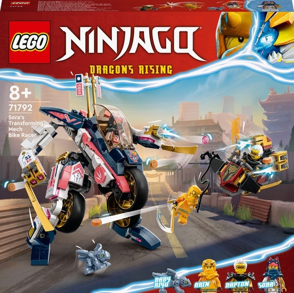 Конструктор LEGO Ninjago Перегоновий робобайк-трансформер Сори, 384 деталей (71792) - Pampik