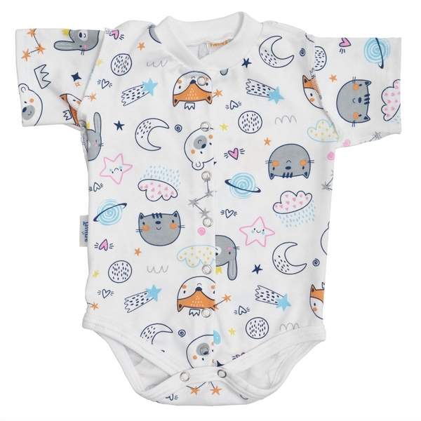 Боді-футболка Twins, інтерлок, р.74, print, білий з принтом (W-112-TB-К74-20) - Pampik - 4