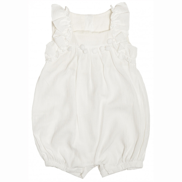 Песочник Caramel Cool girl Помпоны, хлопок, р.56-62, ecru, молочный (TK8390-62) - Pampik