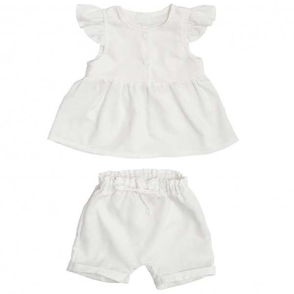 Комплект одягу Twins Linen, льон, р. 74, white, білий (W-101-HTL74-01) - Pampik