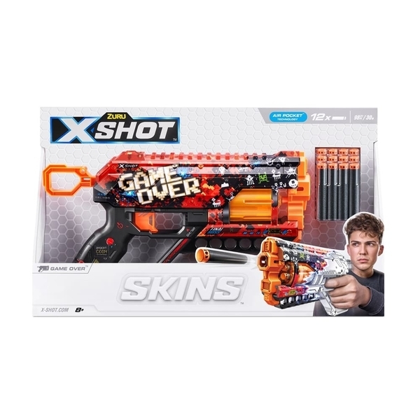 Скорострельный бластер Zuru X-Shot Skins Griefer Game Over, 12 патронов (36561D) - Pampik - 10