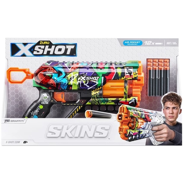 Швидкострільний бластер Zuru X-Shot Skins Griefer Graffiti, 12 патронів (36561G) - Pampik - 3