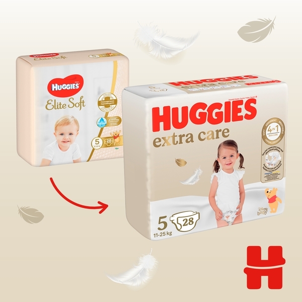 Підгузки на липучках Huggies Extra Care 5 (11-25 кг), 66 шт. - Pampik - 2
