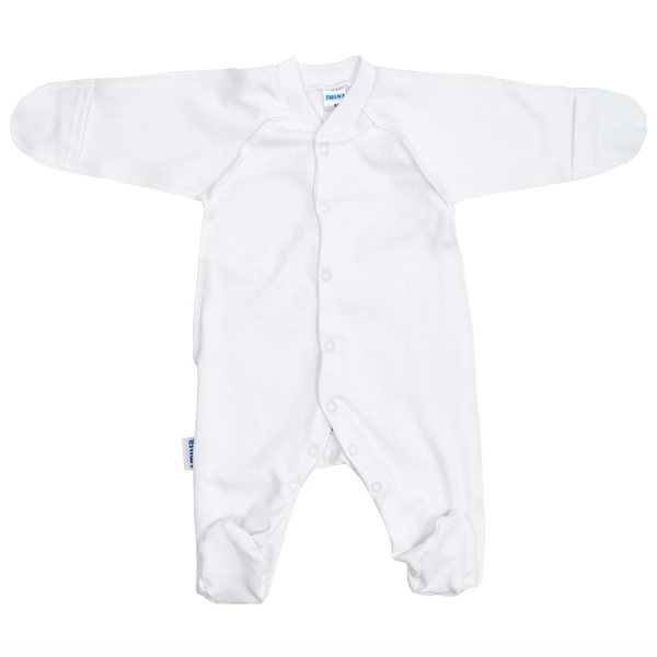 Комбінезон-чоловічок Twins, інтерлок, р.62, white, білий (W-111-TК-62-01) - Pampik