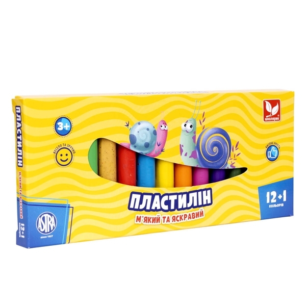 Пластилин круглый Школярик, 12+1 цветов (303115007-UA) - Pampik