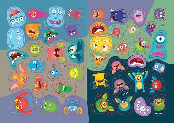 Монстрики в кімнаті. Наліпки для розвитку - Pampik - 4