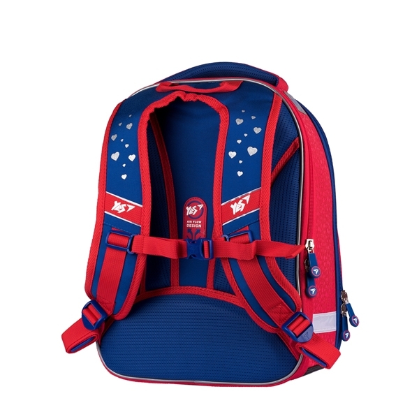 Шкільний рюкзак Yes S-30 Juno Ultra Heart beat, малиновий з синім (555479) - Pampik - 2