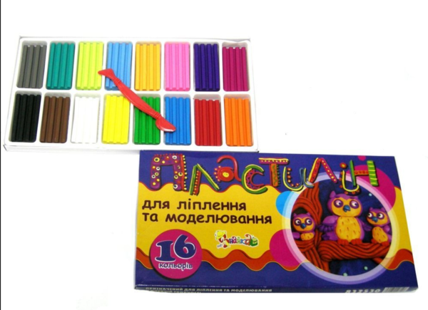 Пластилін "НеЗнайка" 16 кольорів (832530) - Pampik