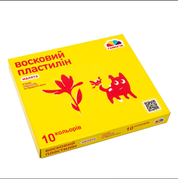 Пластилин восковой ГАММА'UA "Малыши" 10 цветов со стеком (100304) - Pampik - 2