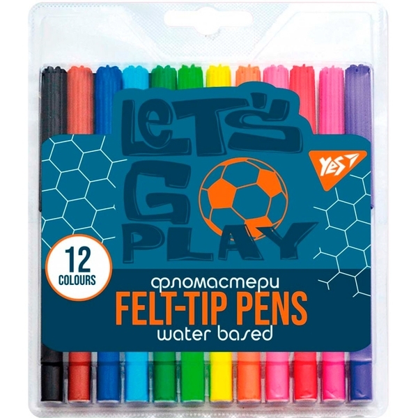 Фломастери Yes Football, 12 шт. (650483) - Pampik