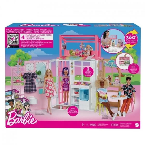 Портативний будиночок Barbie 2-поверховий (HCD47) - Pampik - 6