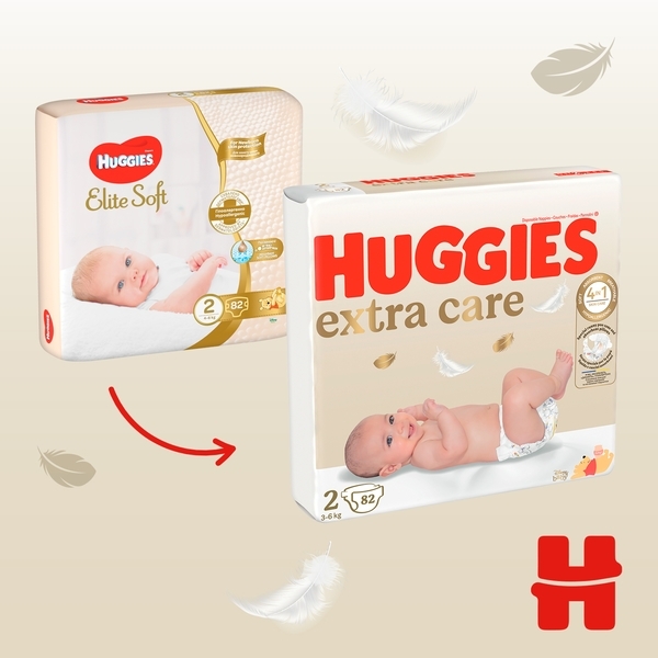 Підгузки на липучках Huggies Extra Care 2 (3-6 кг), 82 шт. - Pampik - 3