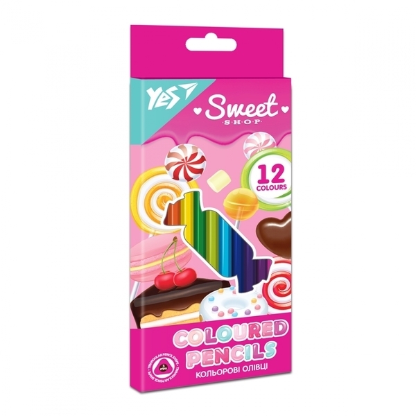 Олівці кольорові Yes Sweet Cream, 12 шт (5060934563335) - Pampik