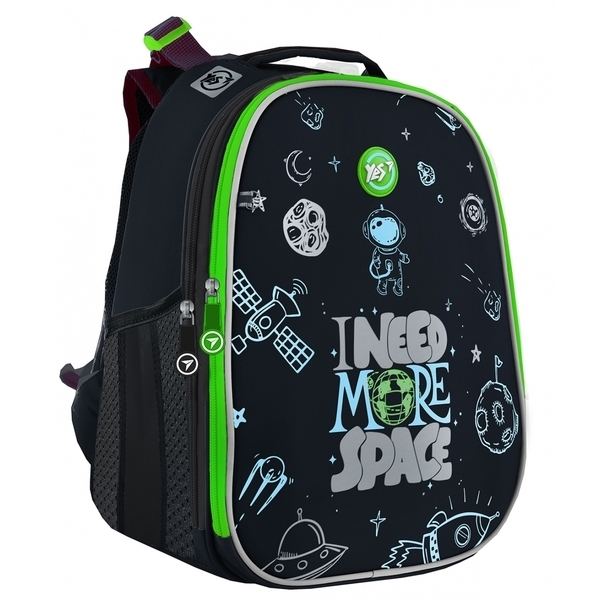 Рюкзак Yes каркасний для хлопчиків H-25 Space, 36х27х15 см, чорний (559026) - Pampik