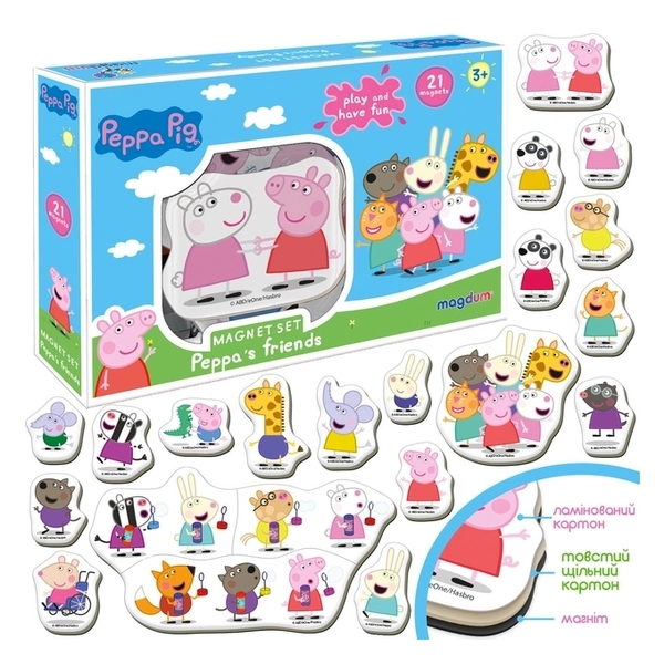 Набор магнитов Magdum Свинка Пеппа Друзья Пеппы (МЭ 5031-02) - Pampik - 3