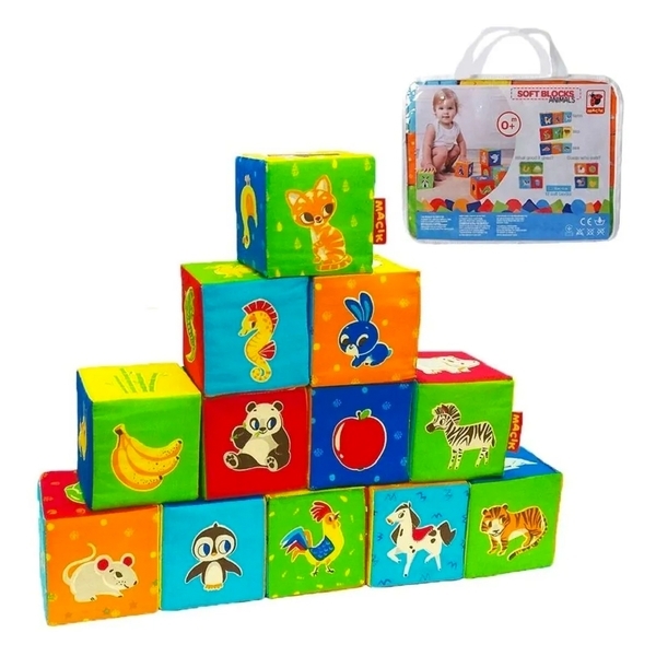 Набір м'яких кубиків Масік Тварини (MC 090601-04) - Pampik - 2