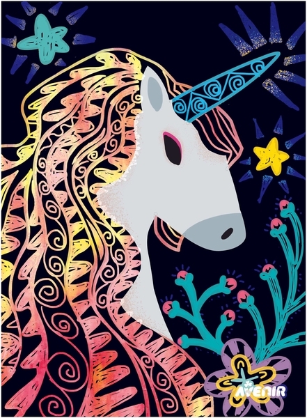 Набір для творчості Avenir скретч-арт Чарівні єдиноріжки, 4 аркуші (CH221571) - Pampik - 3