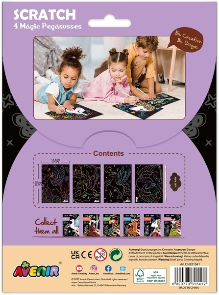 Набір для творчості Avenir скретч-арт Чарівні пегаси, 4 аркуші (CH221541) - Pampik - 6